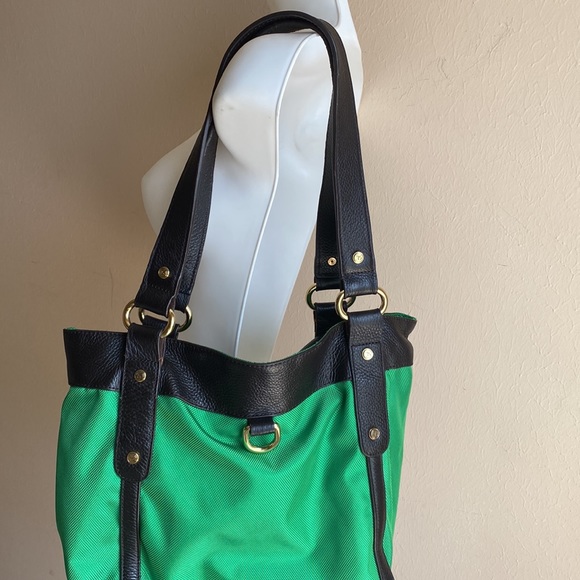 JPK Grass Green Barbara Shopper Tote ballistic nylon handbag - Picture 7 of 13